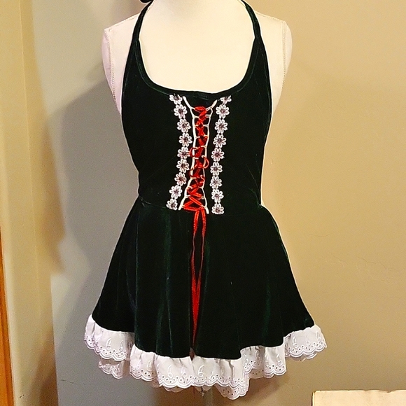 Sexy Holiday Christmas Costume S M Costume Mrs Santa Claus Womens Green lingerie - Picture 2 of 8